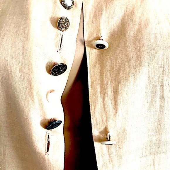 Esprit Blush Pink Linen Fitted Button Up Shirt - Picture 2 of 8